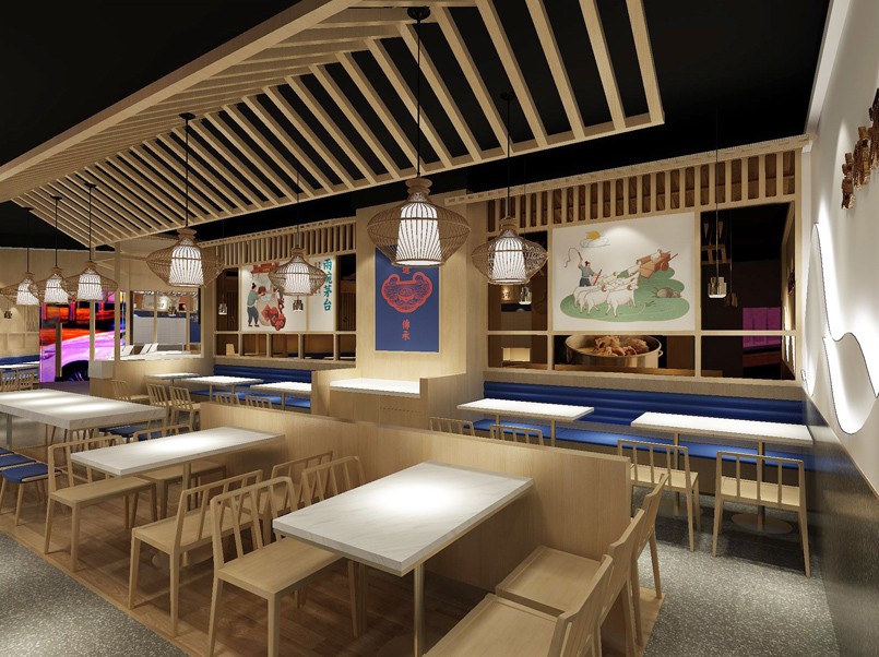 140平米郑州米粉小吃店装修设计效果图
