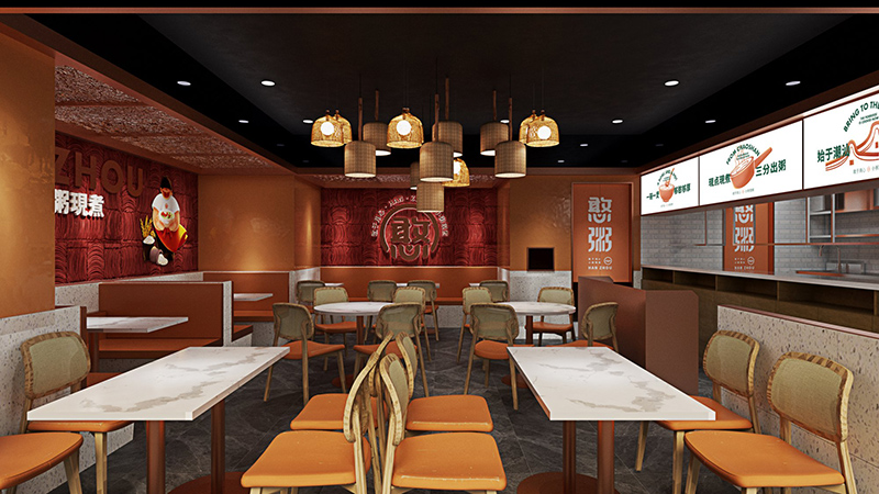 120平米郑州早餐店装修设计效果图
