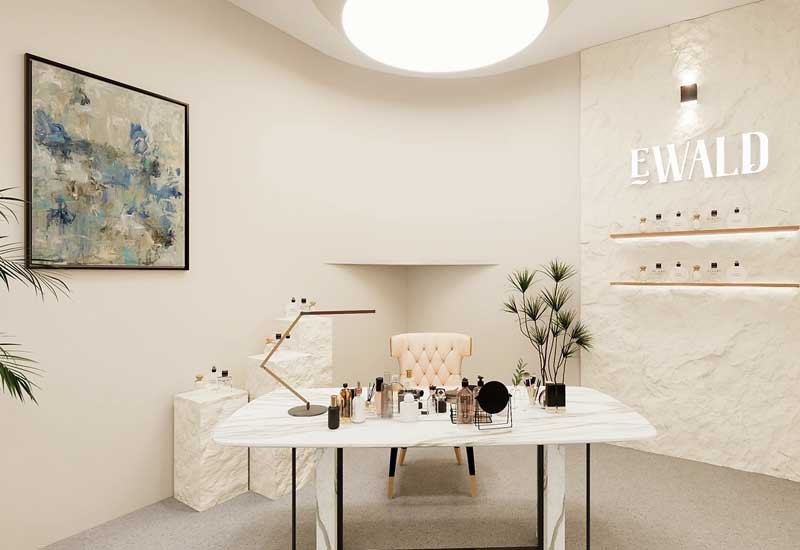 45平米郑州化妆品店铺直播间设计效果图