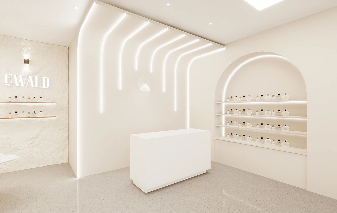 45平米郑州化妆品店铺直播间设计效果图