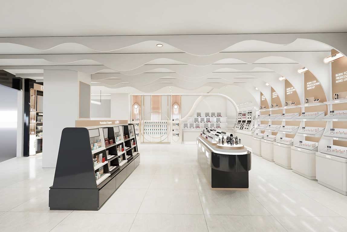 90平米郑州化妆品店直播间设计效果图