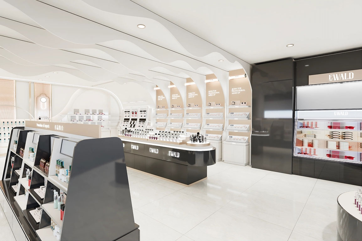 90平米郑州化妆品店直播间设计效果图