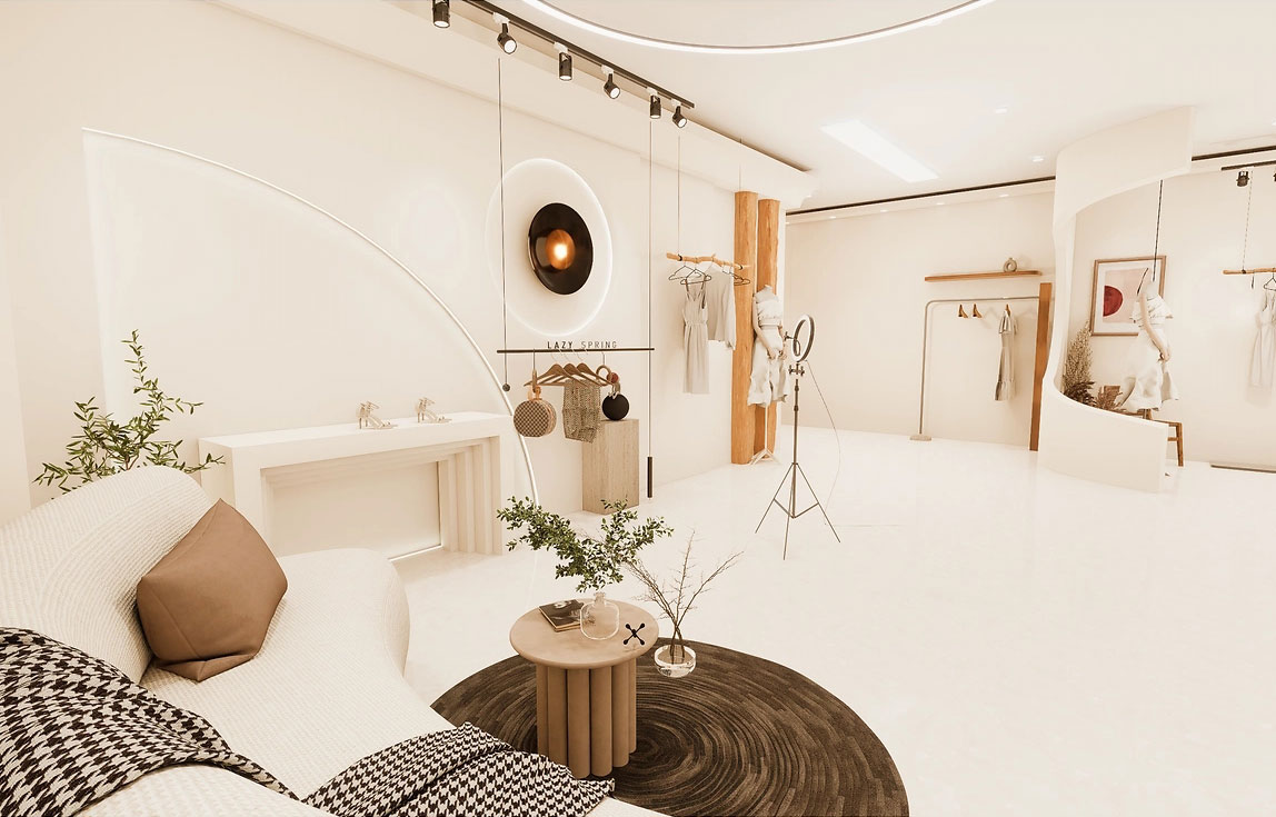 200平米郑州服装门店直播间设计效果图