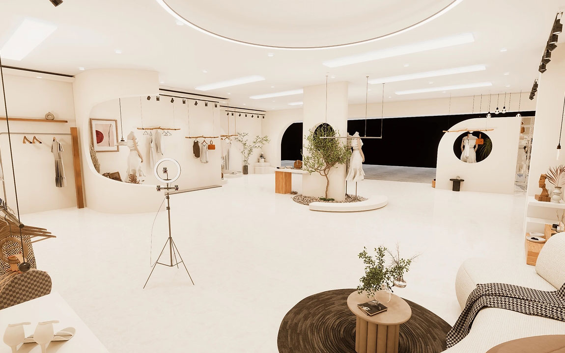 200平米郑州服装门店直播间设计效果图