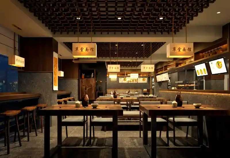 郑州面馆装修设计的餐桌高度：符合人体工学的吃面姿势