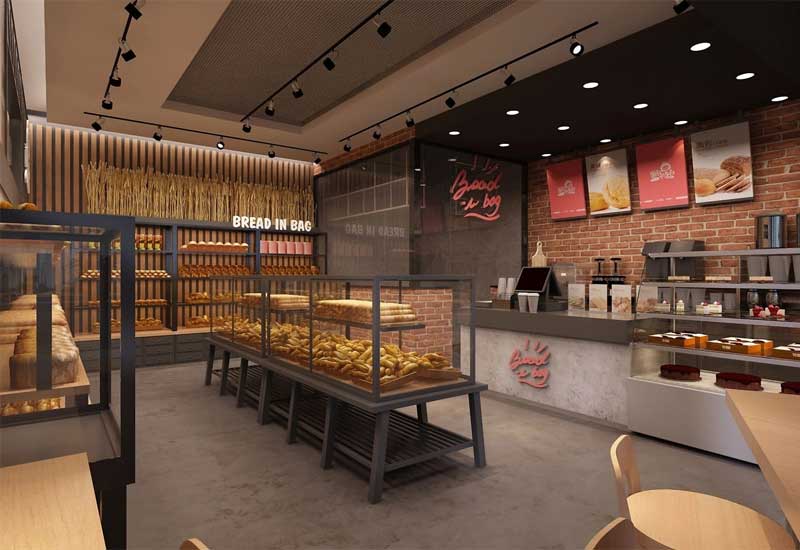 郑州烘焙店装修设计费用:展示柜灯光设计报价明细