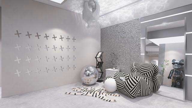 潮牌服装直播间设计效果图