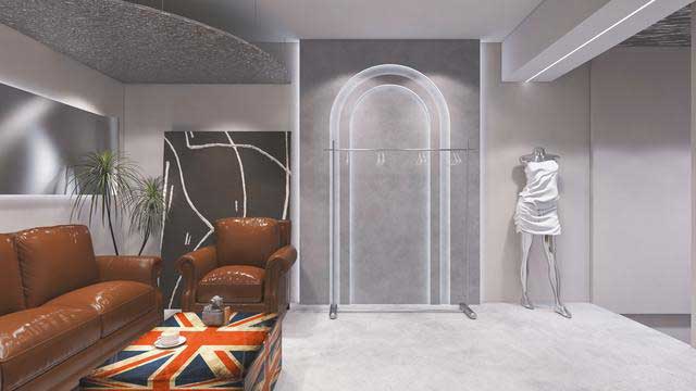 潮牌服装直播间设计效果图