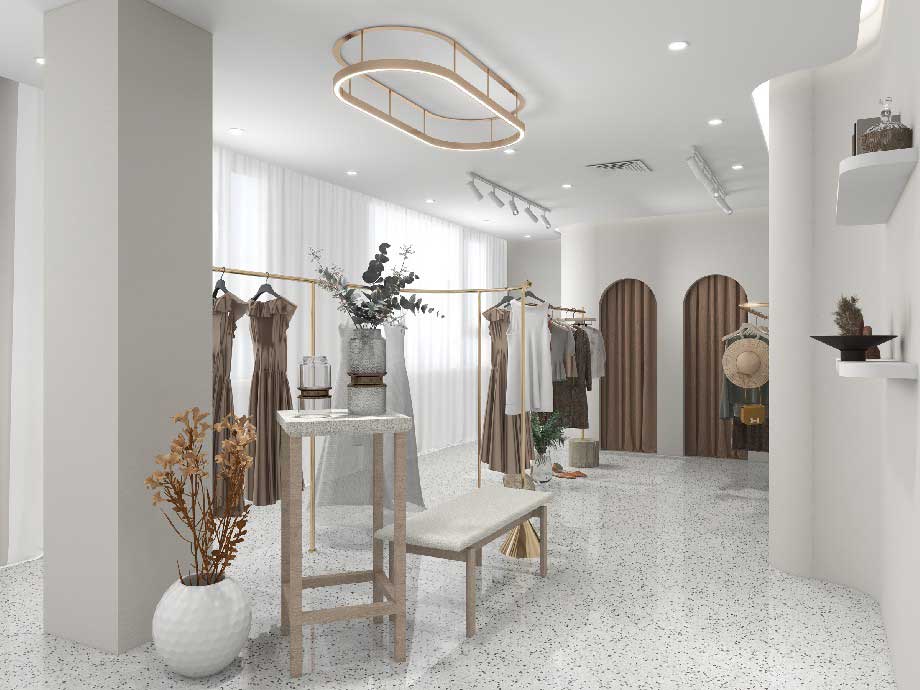 115㎡现代简约服装店设计装修