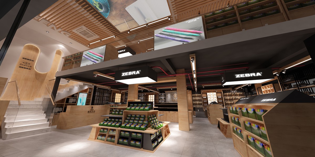 130平米郑州文具专卖店装修设计效果图