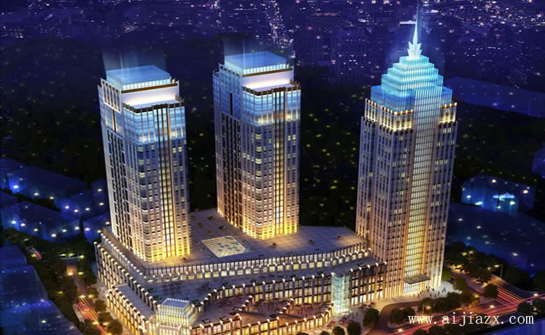 恢弘大气的商业建筑群外观设计装修效果图