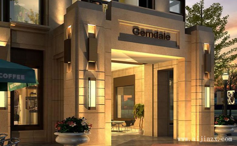 端庄风华的简欧风格售楼部外观装修效果图