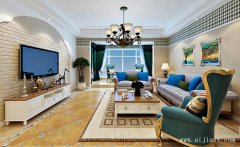 清纯美式田园风格两居室装修效果图