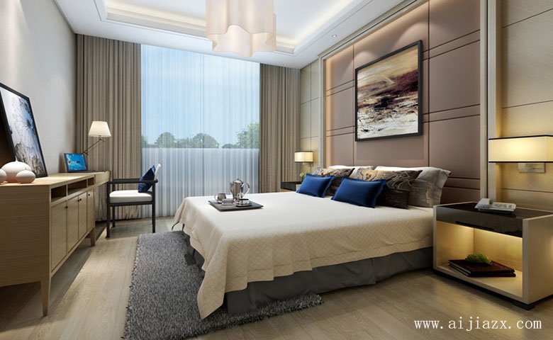舒适素净的现代风格卧室装修效果图