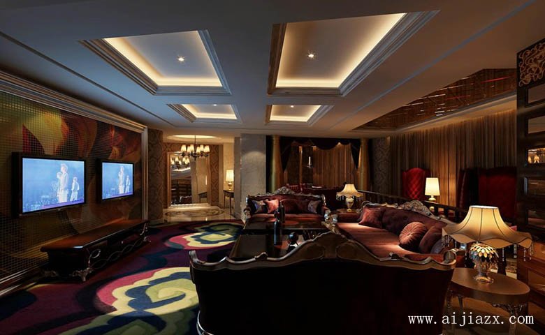 绚烂迷人的KTV小包间装修效果图