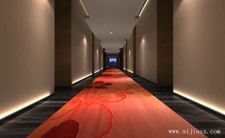 低调简约的酒店客房走廊装修效果图