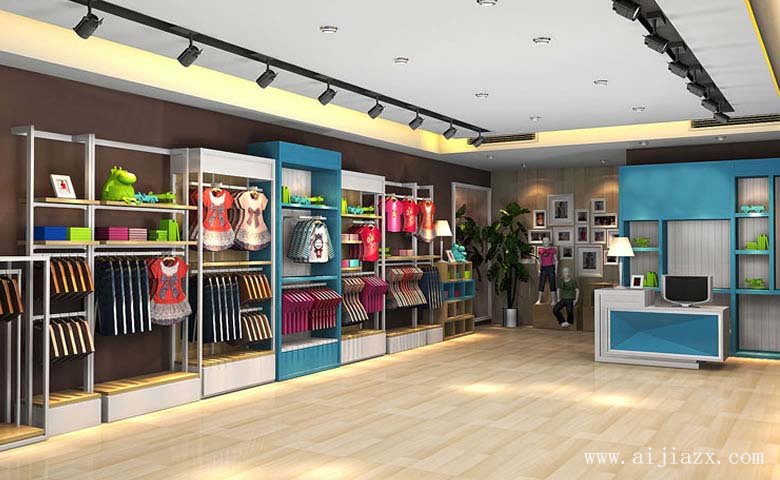 简约大方的童装专卖店装修橱窗区装修效果图