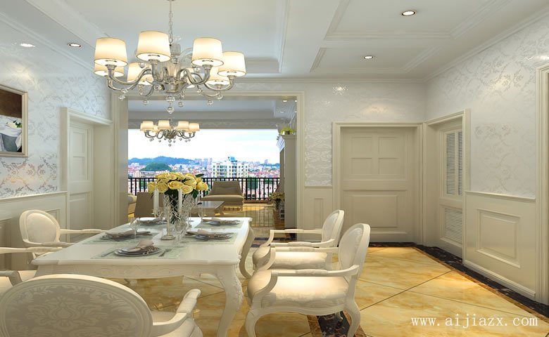 舒适的奢华简欧风格餐厅装修效果图